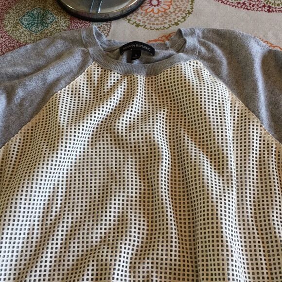 Bananas Republic vegan leather crew neck.  Small - Picture 2 of 4